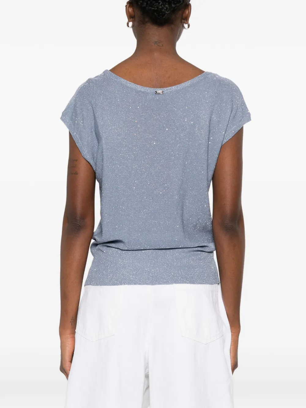 Herno Top verfraaid met pailletten Blauw