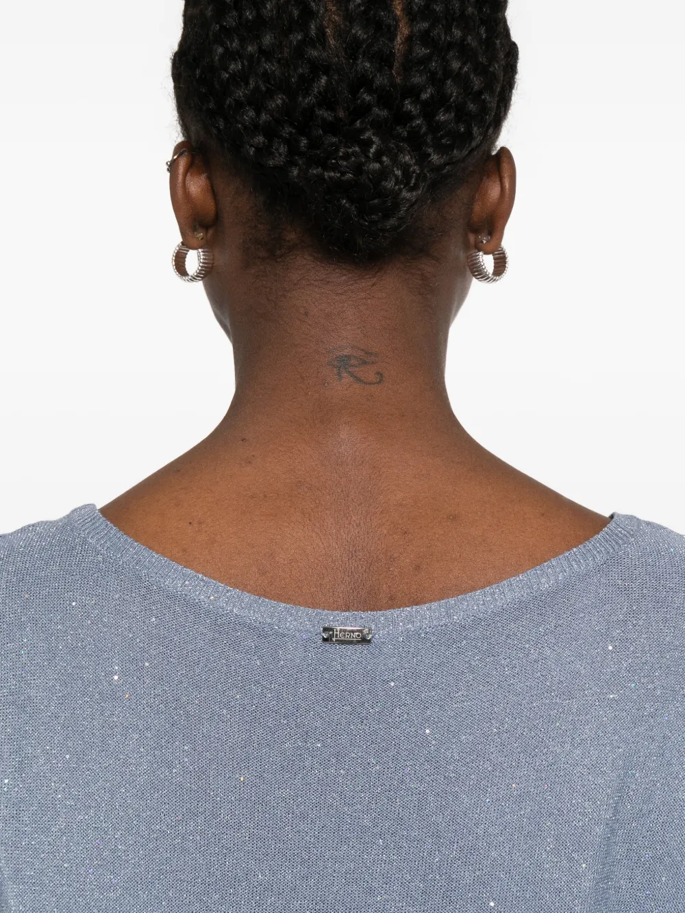 Herno Top verfraaid met pailletten Blauw