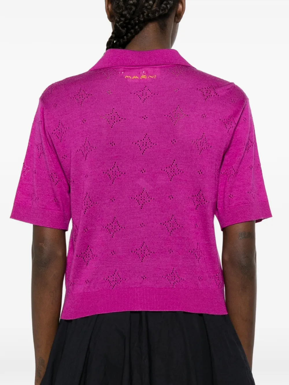 openwork buttoned shirt