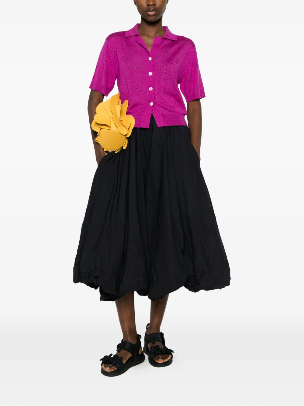  Marni Openwork Buttoned Shirt - Pink 