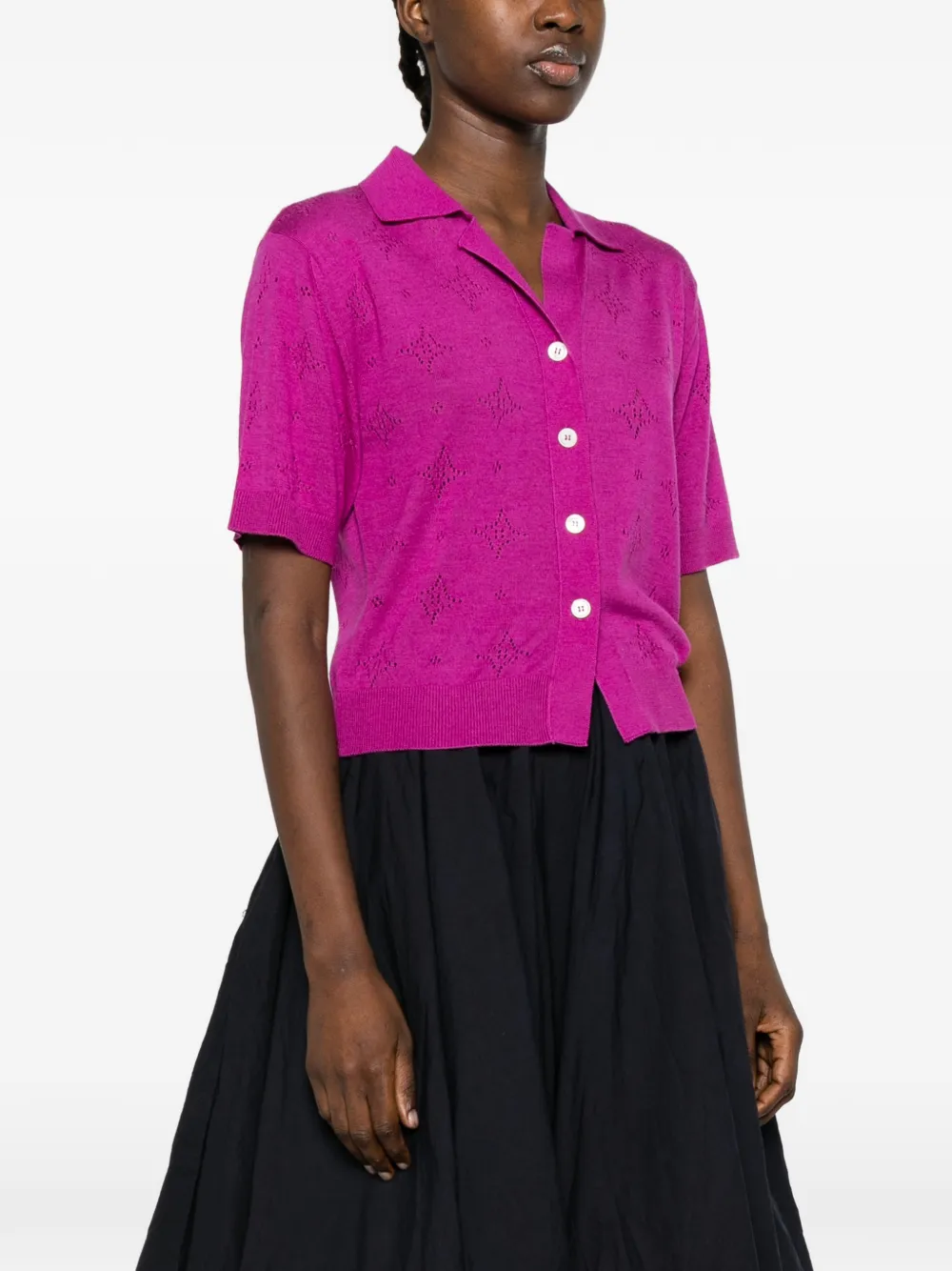 Marni Openwork Buttoned Shirt - Pink 