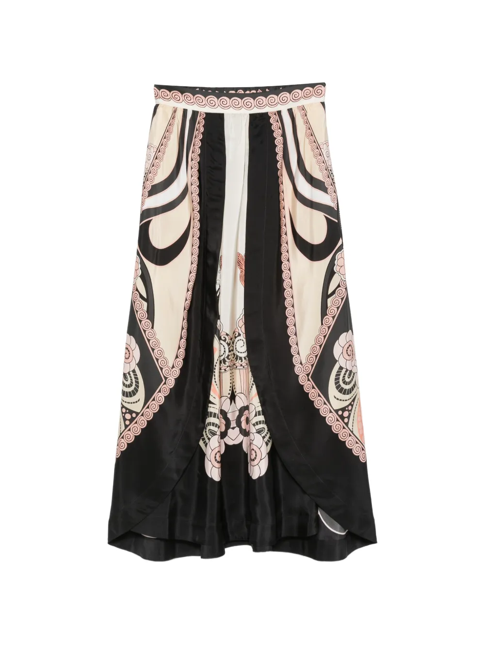 La DoubleJ floral-print midi skirt - Nero