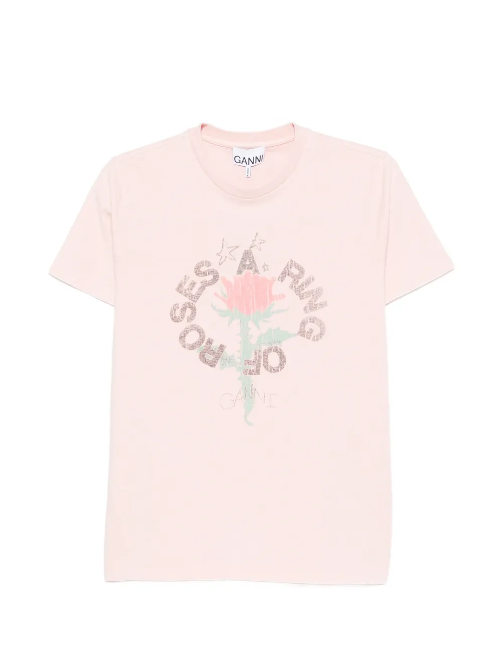 GANNI graphic-print T-shirt - Rosa
