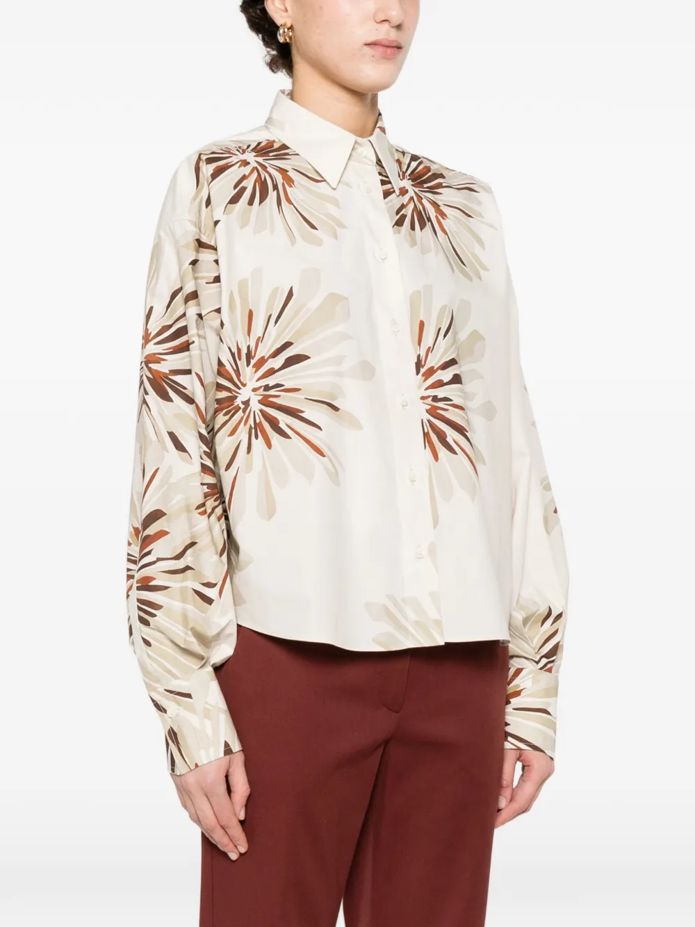 Brunello Cucinelli Shirt met bloemenprint Beige