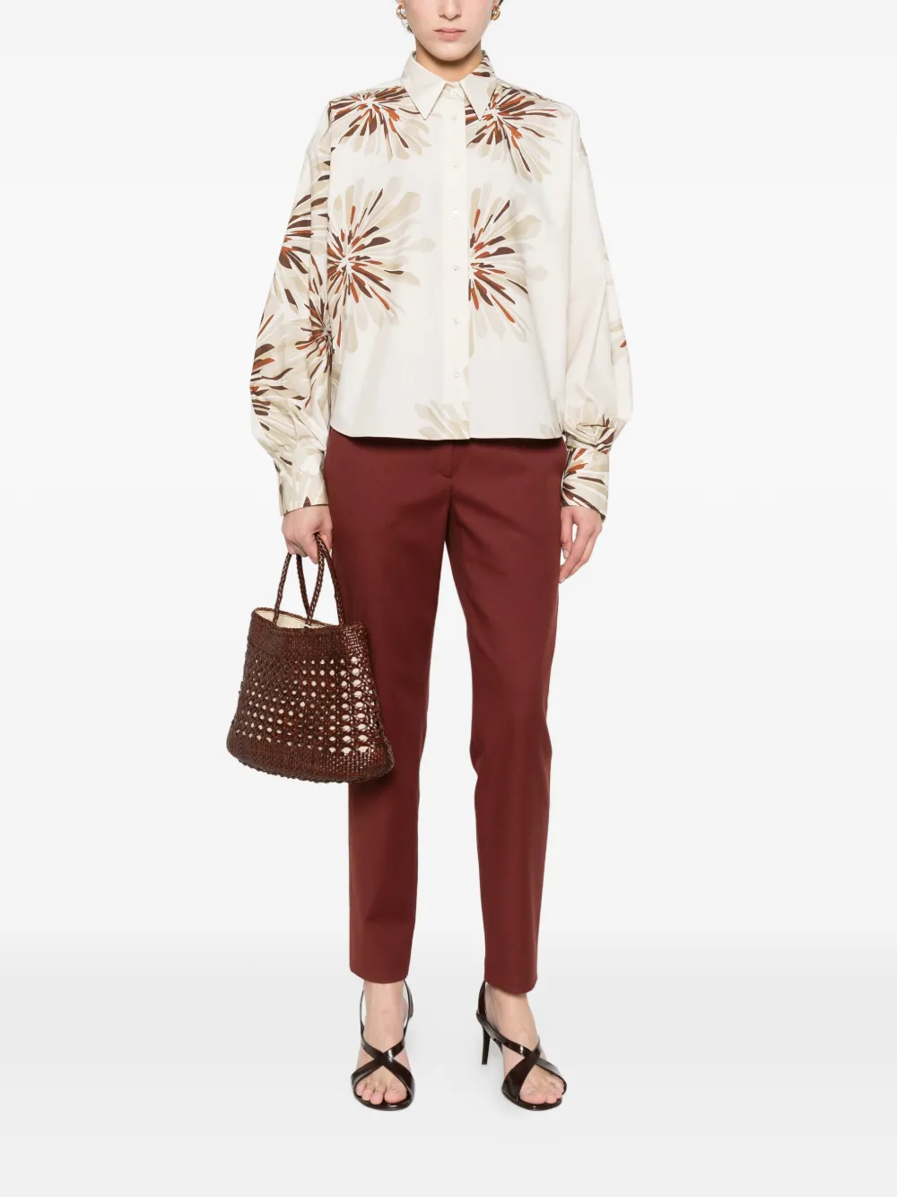 Brunello Cucinelli Shirt met bloemenprint Beige