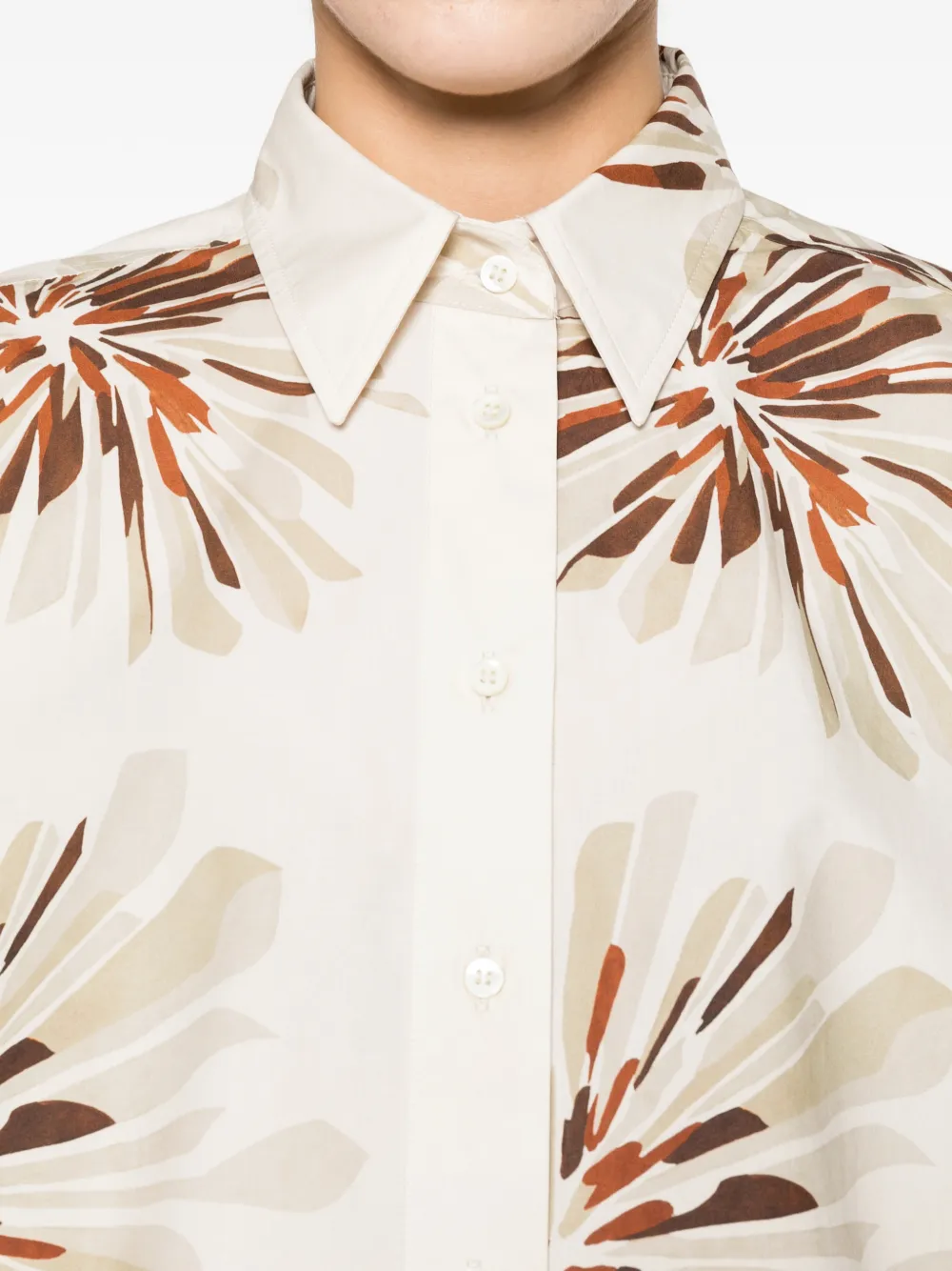 Brunello Cucinelli Shirt met bloemenprint Beige