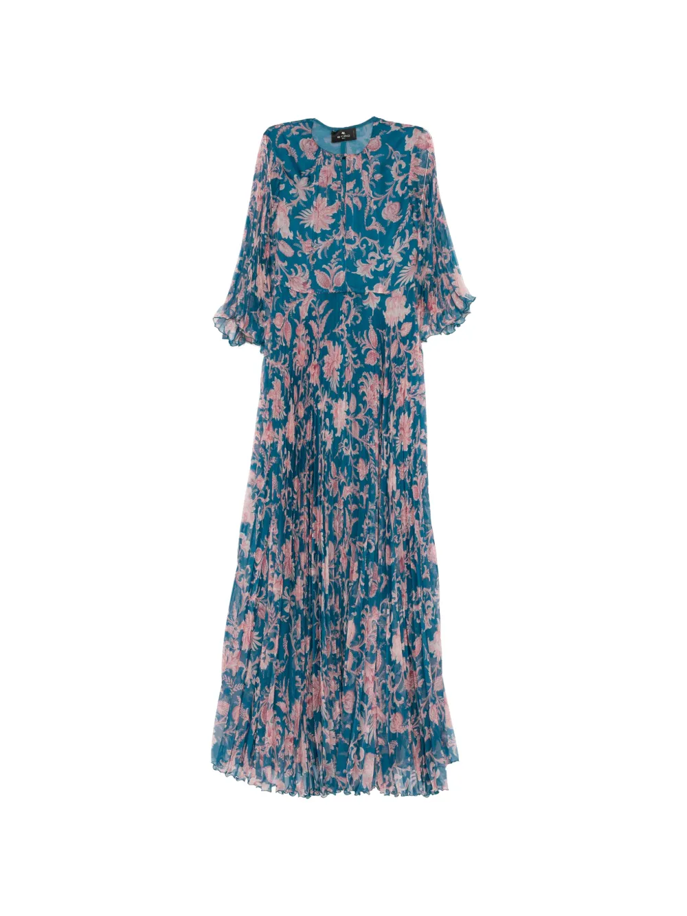 ETRO floral-pattern pleated dress - Blu