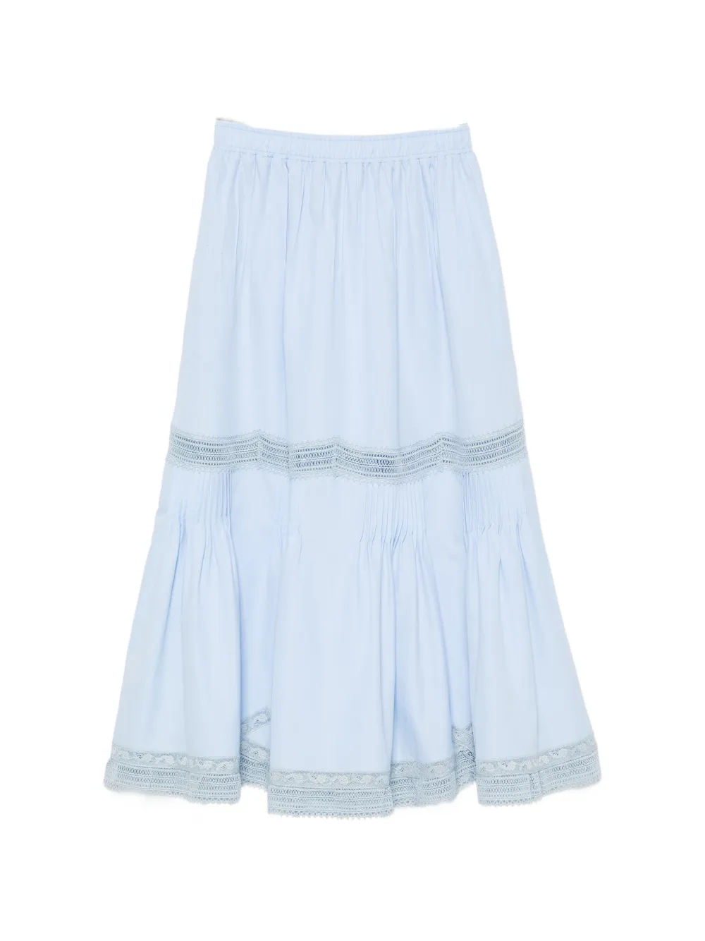 Ermanno Scervino lace-trim pleated midi skirt - Blu