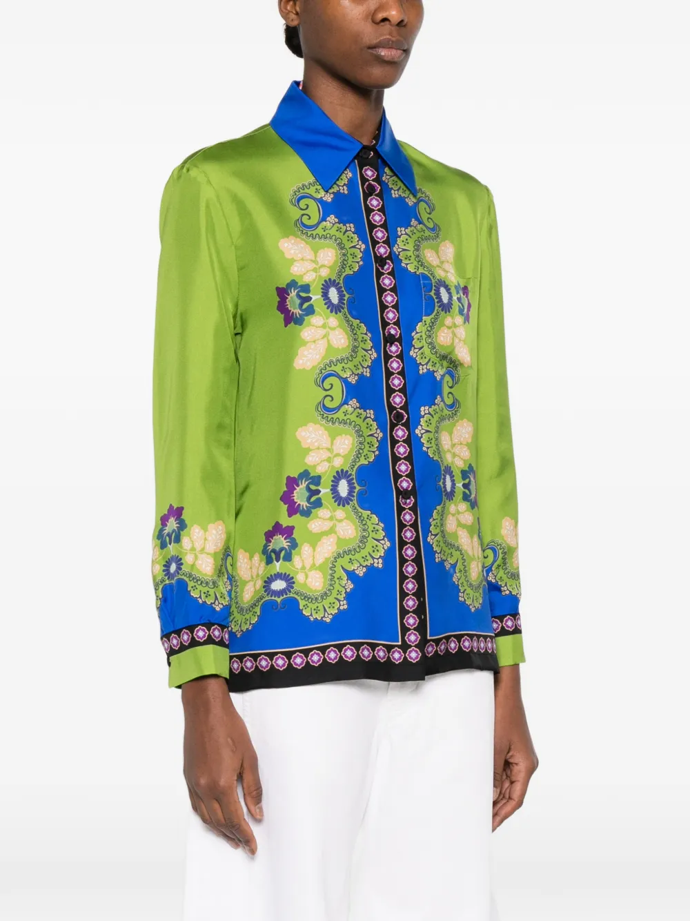  La Doublej Floral Buttoned Shirt - Green 