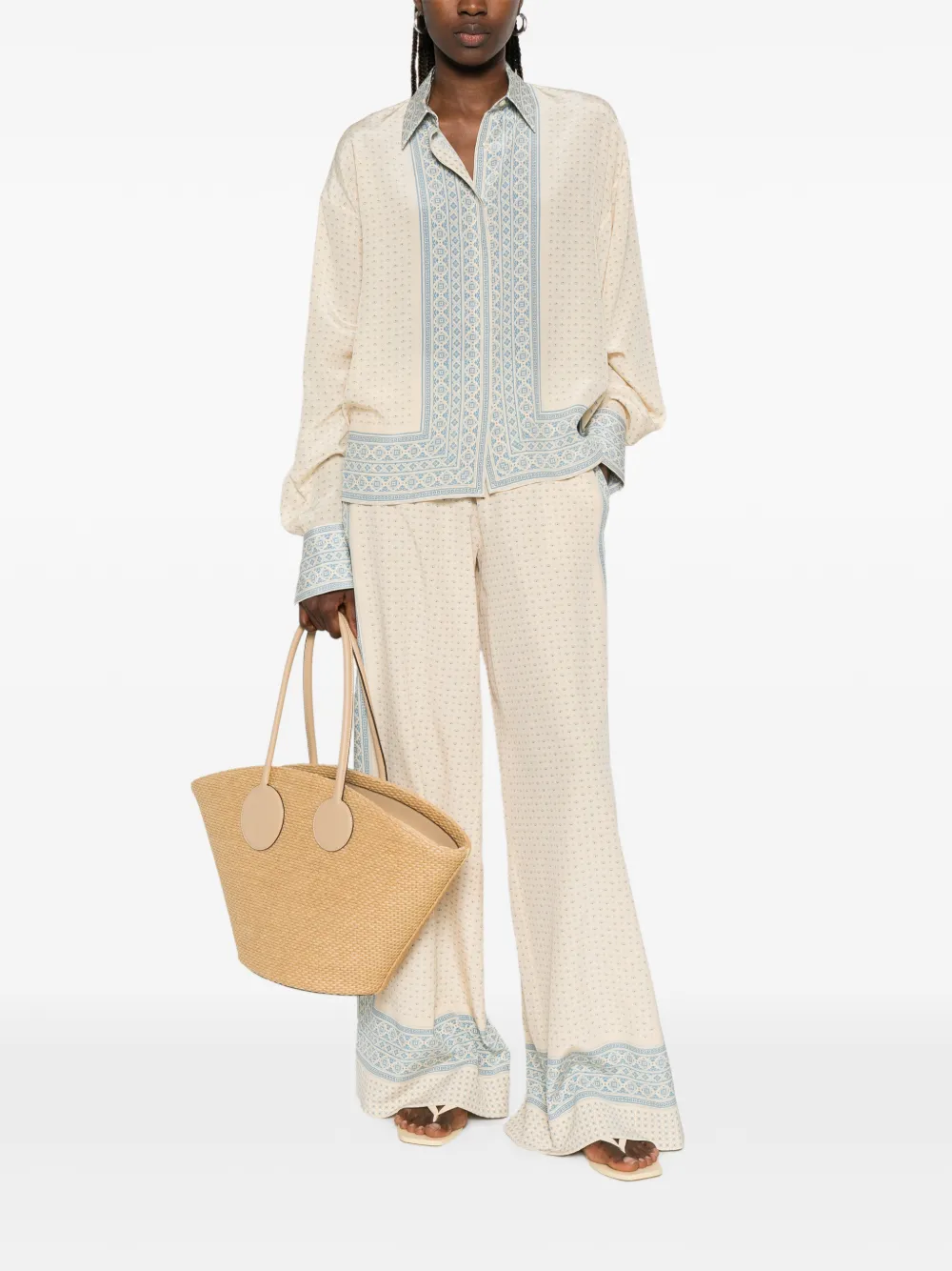 Ermanno Scervino Zijden broek Beige