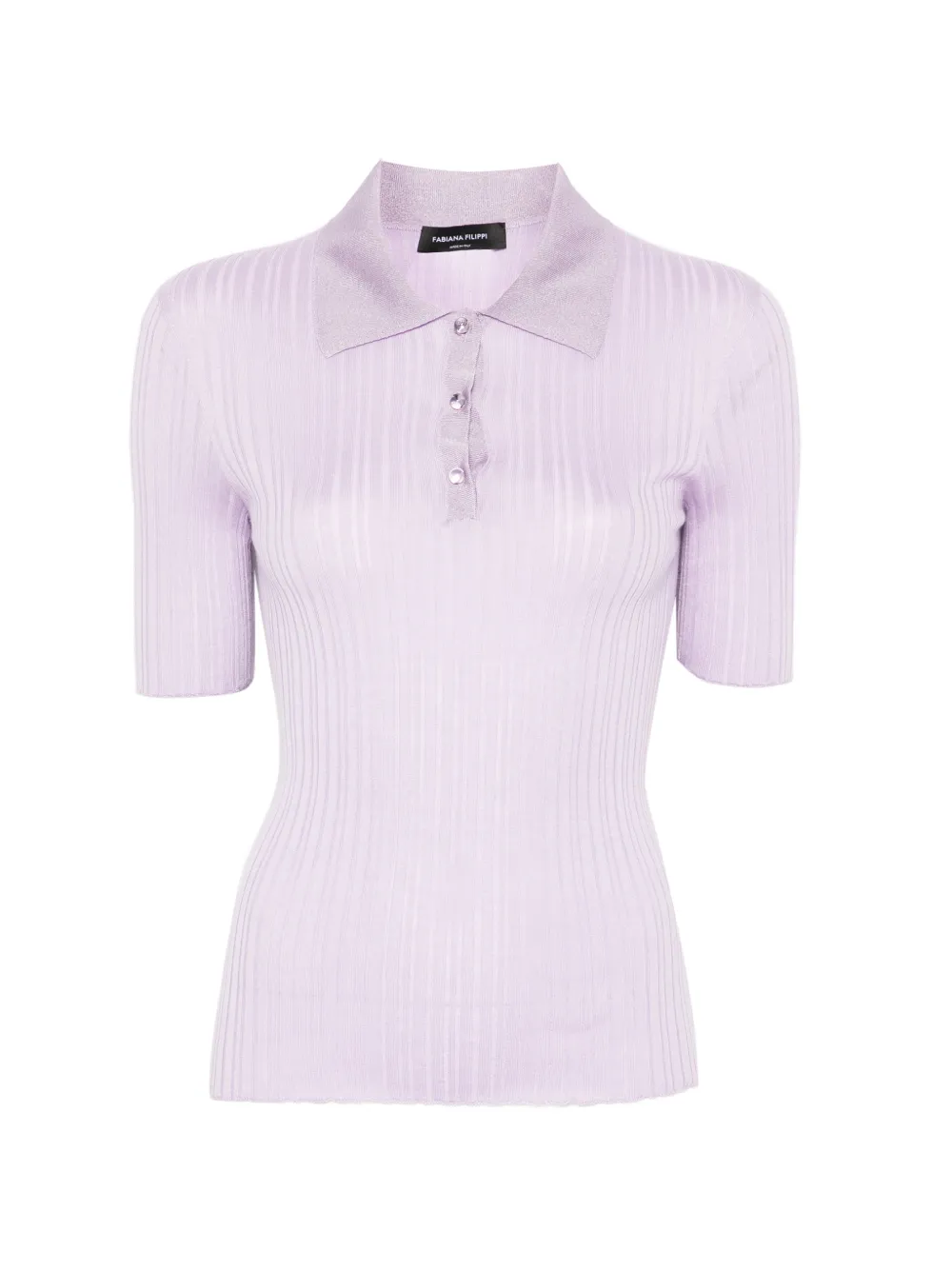 Fabiana Filippi ribbed polo shirt - Viola