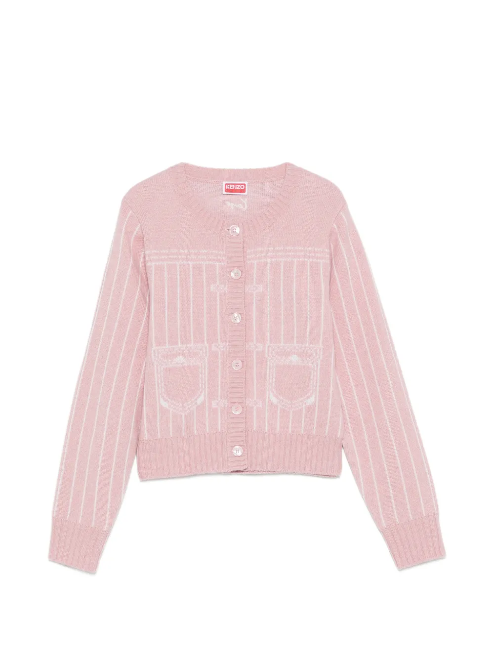 Kenzo striped buttonned cardigan - Pink