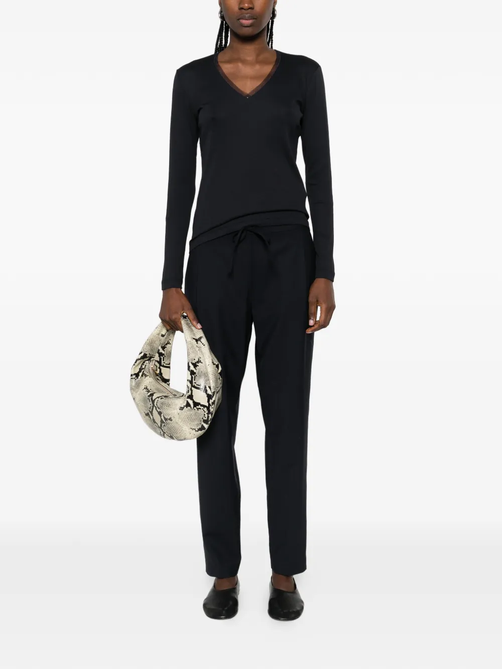 Fabiana Filippi Vネック Tシャツ | ブルー | FARFETCH JP