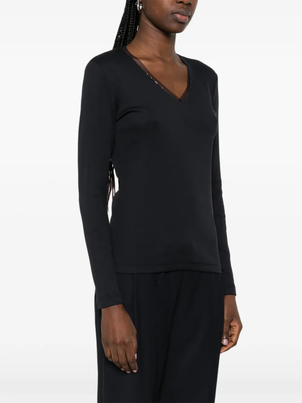 Fabiana Filippi T-shirt met V-hals Blauw