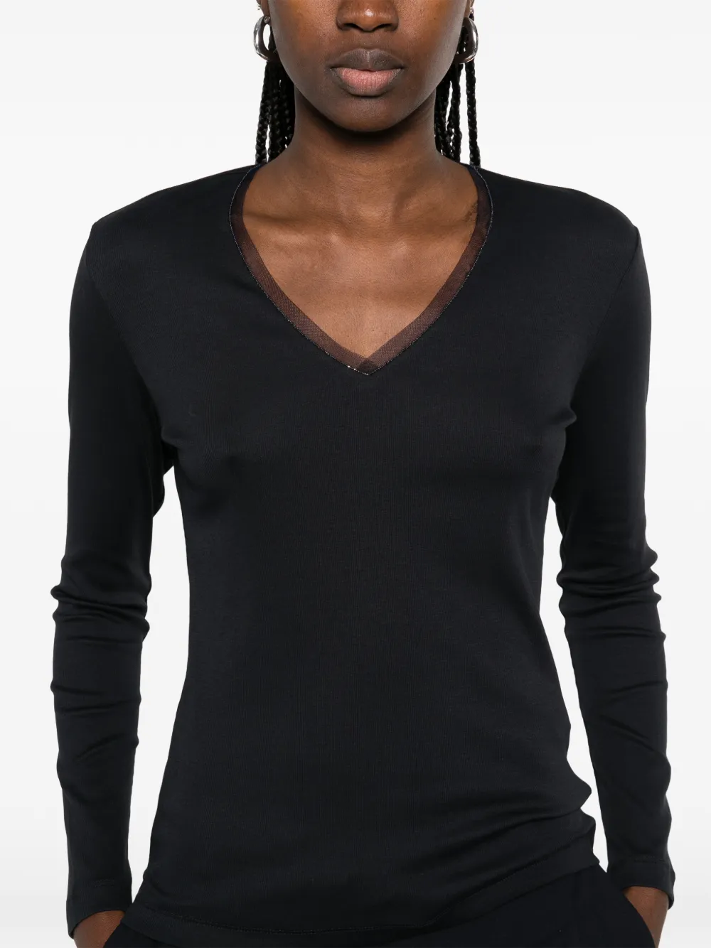 Fabiana Filippi T-shirt met V-hals Blauw