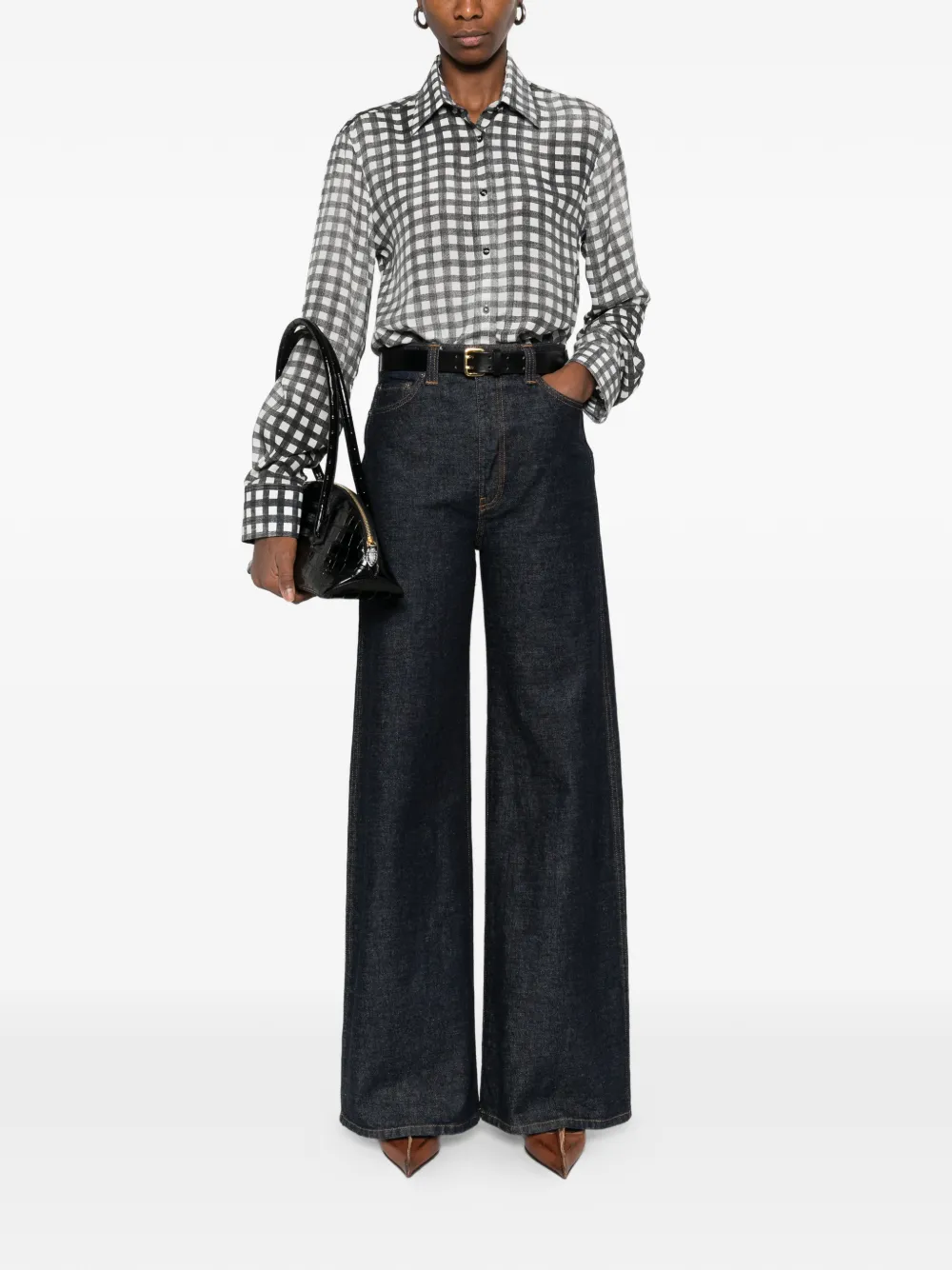 Ermanno Scervino checkered shirt - Zwart