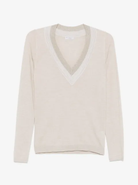 Brunello Cucinelli V-neck jersey top