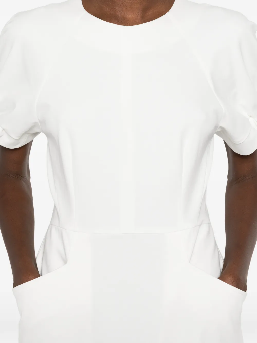 Short-Sleeve Midi Shift Dress