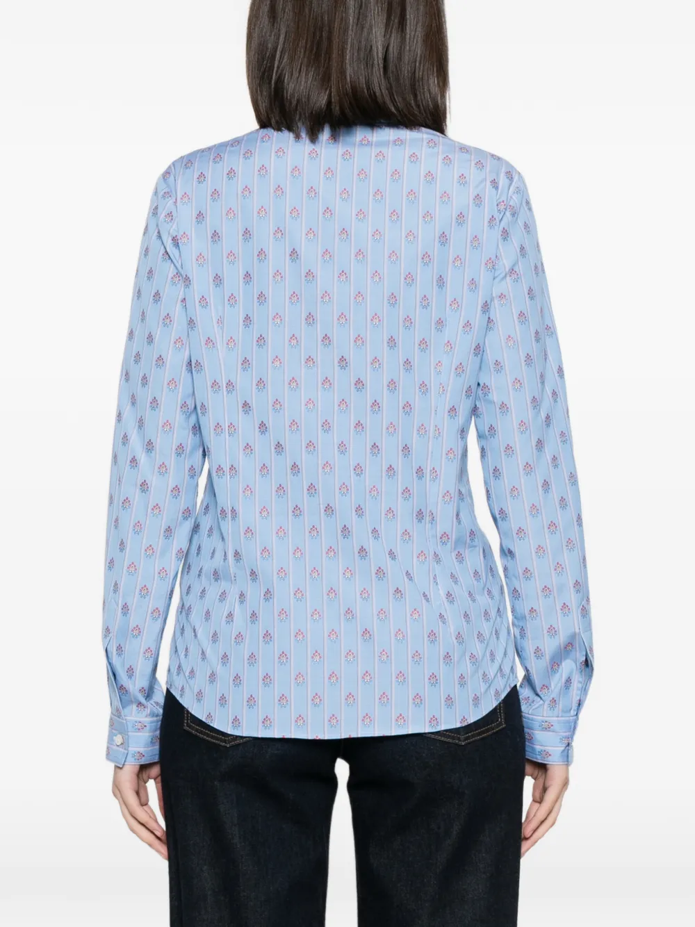 ETRO Gestreepte blouse met Pegasus-borduurwerk Blauw