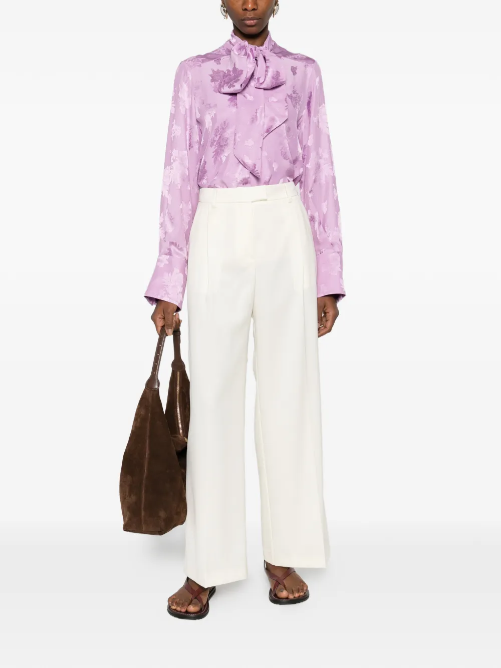 La DoubleJ Overhemd met bloemenprint - Paars