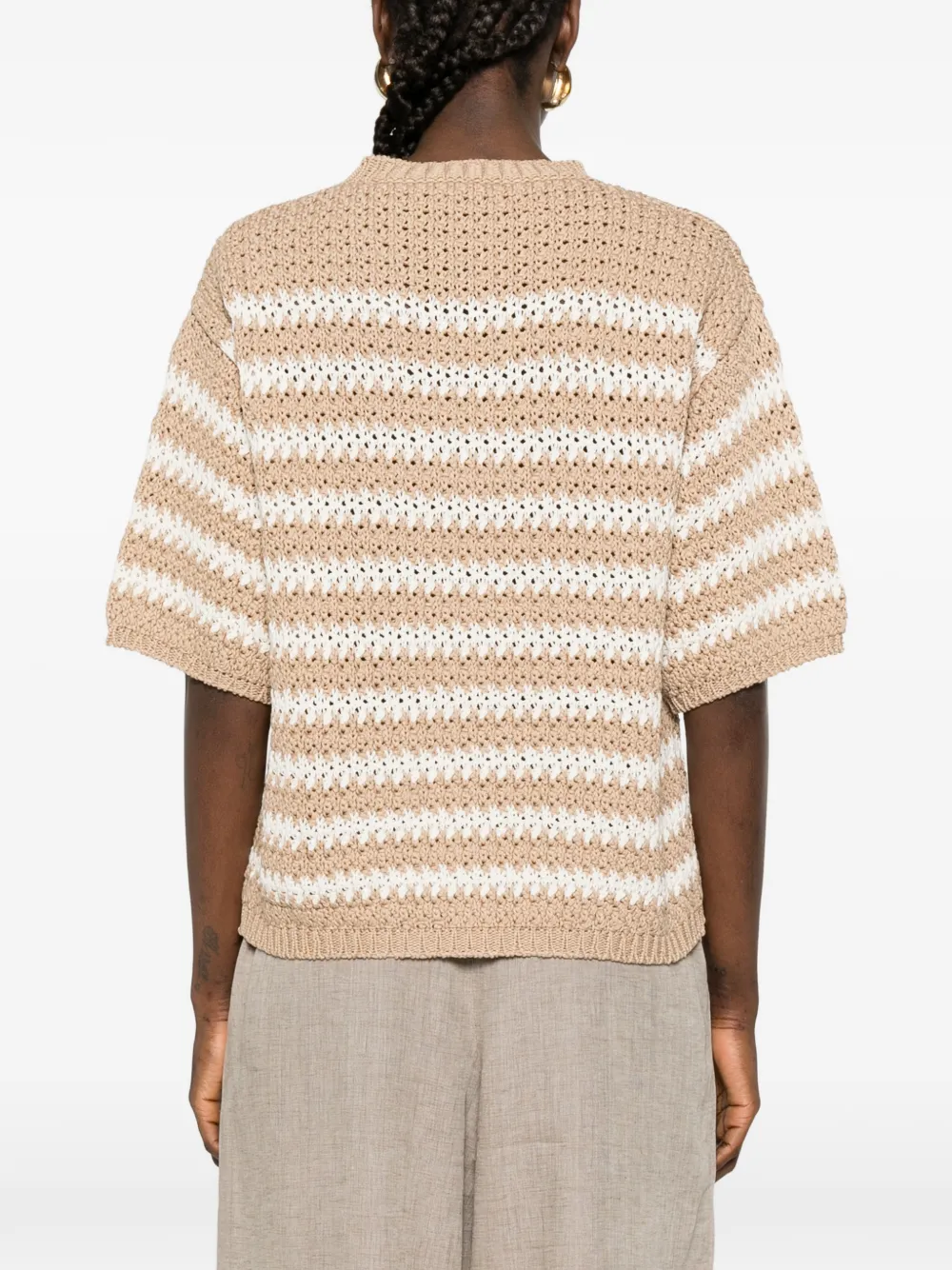 Fabiana Filippi Gestreept T-shirt Beige