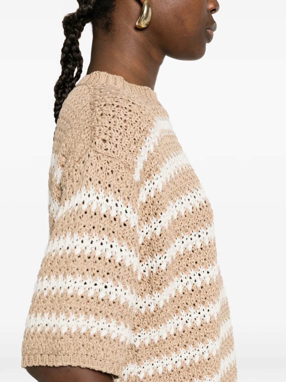 Fabiana Filippi Gestreept T-shirt Beige