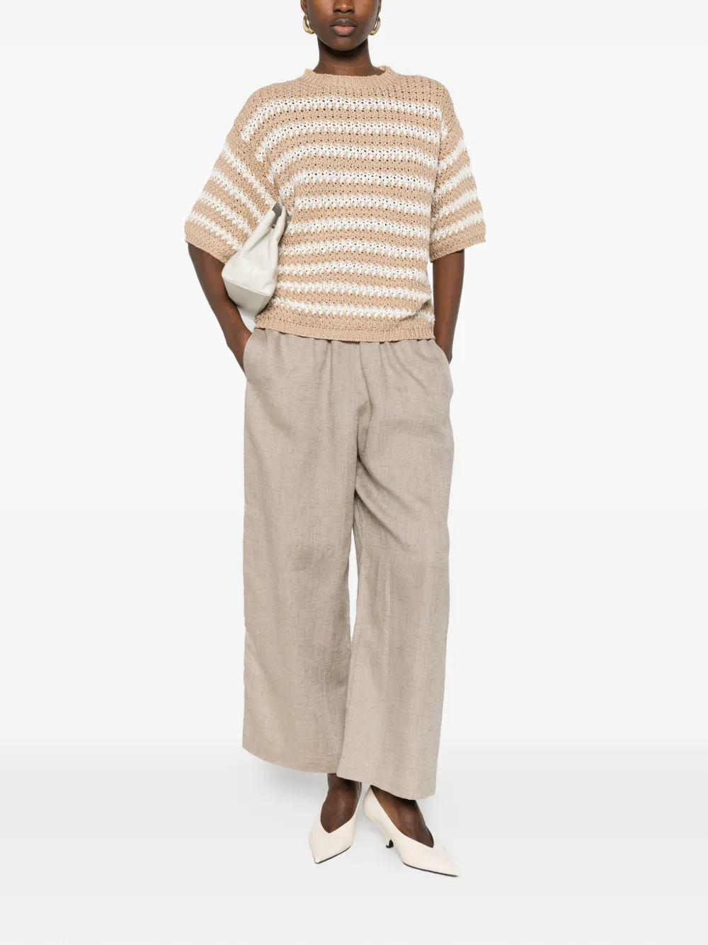 Fabiana Filippi Gestreept T-shirt Beige