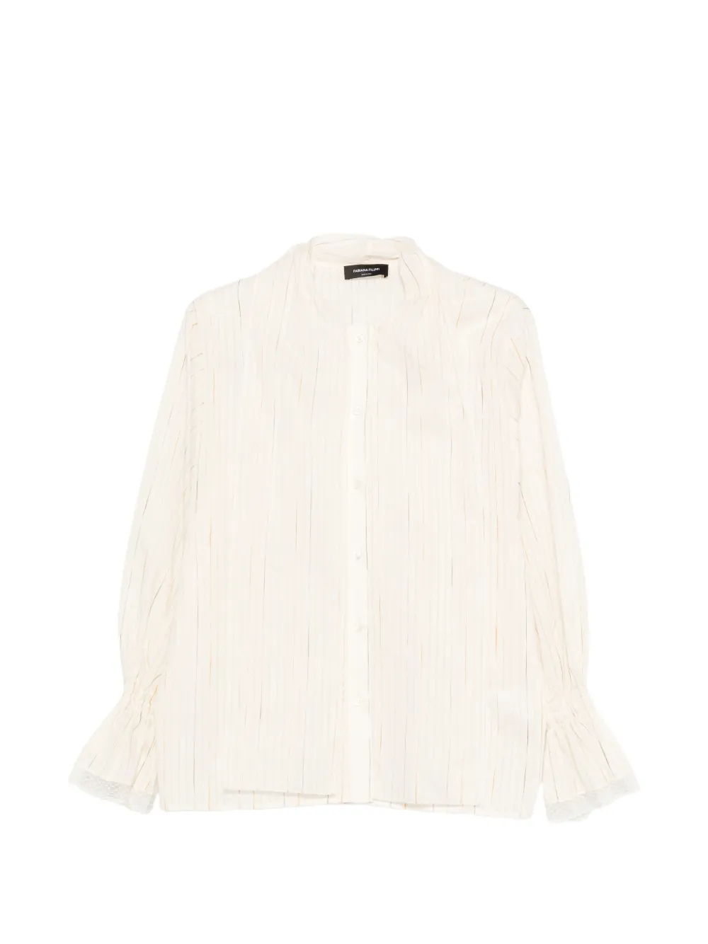 Fabiana Filippi lace-trim ruffled-sleeve shirt - Toni neutri