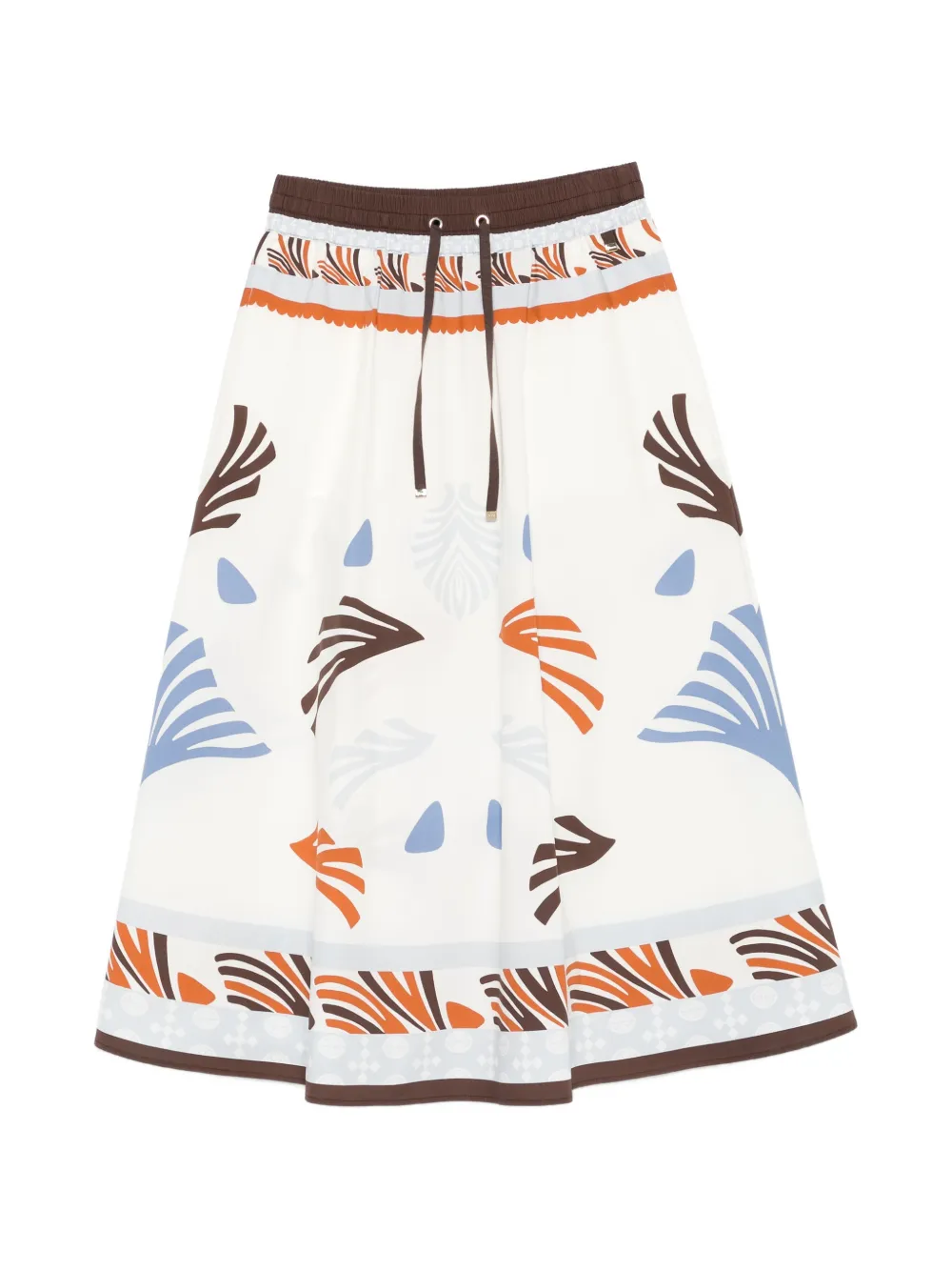 Herno drawstring patterned midi skirt - Bianco
