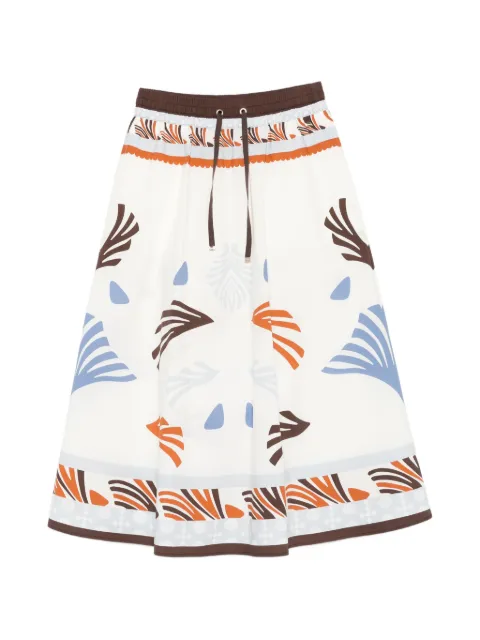 Herno drawstring patterned midi skirt