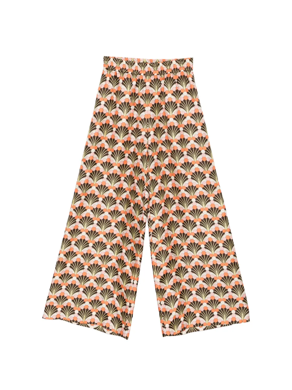 La DoubleJ elasticated-waist floral trousers - Braun