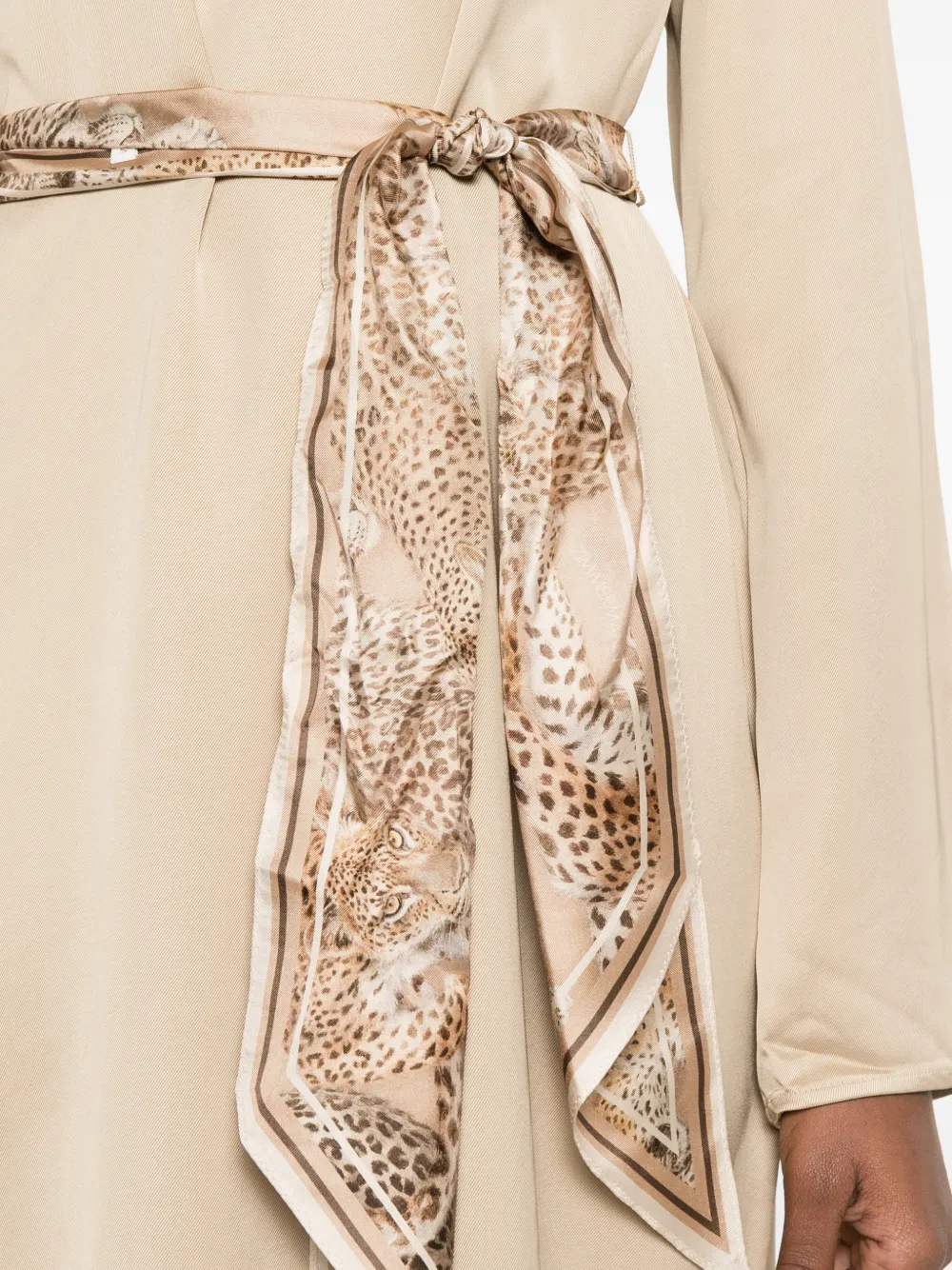 ZIMMERMANN Midi-jurk met keyhole Beige
