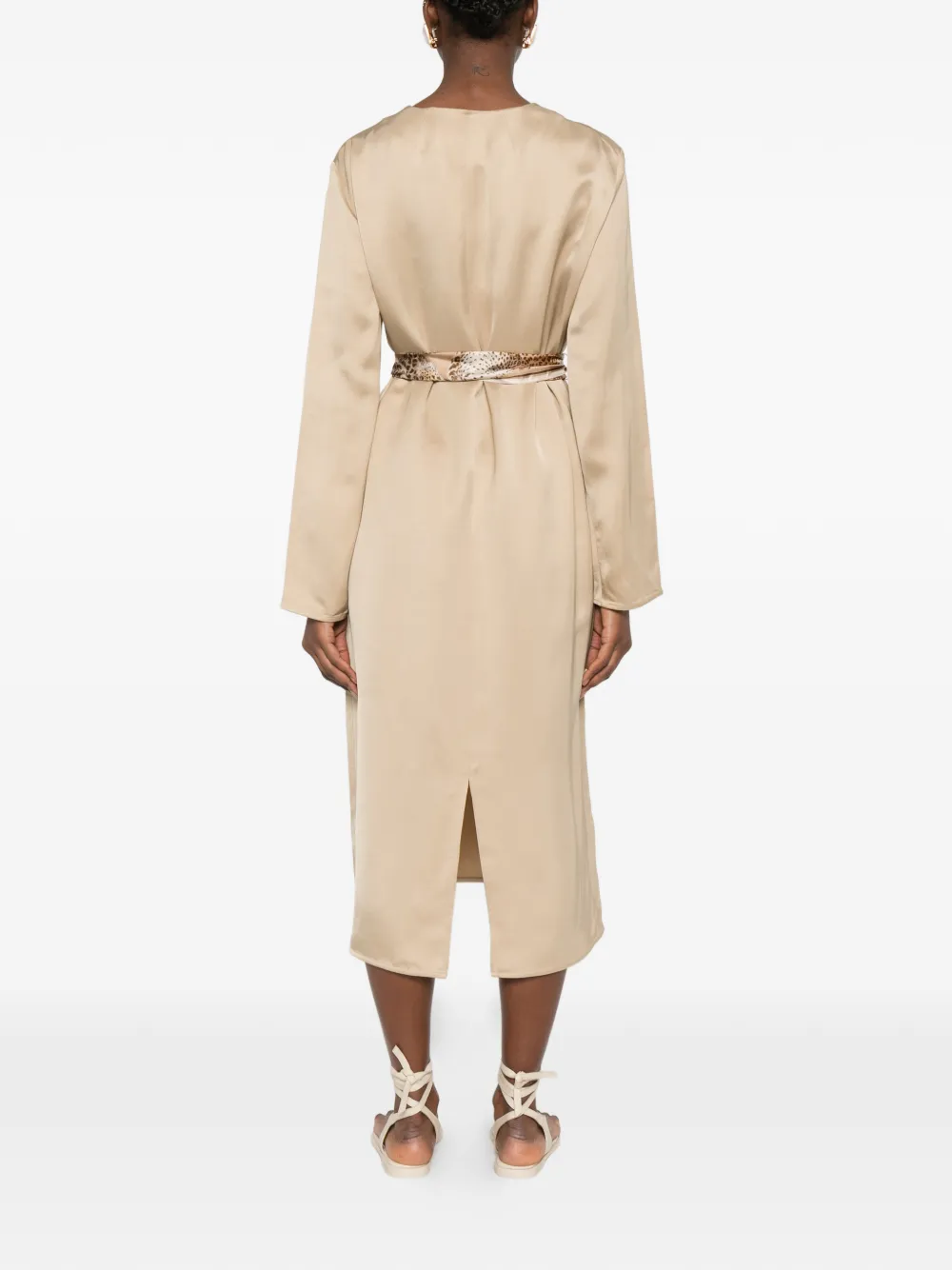 ZIMMERMANN Midi-jurk met keyhole Beige