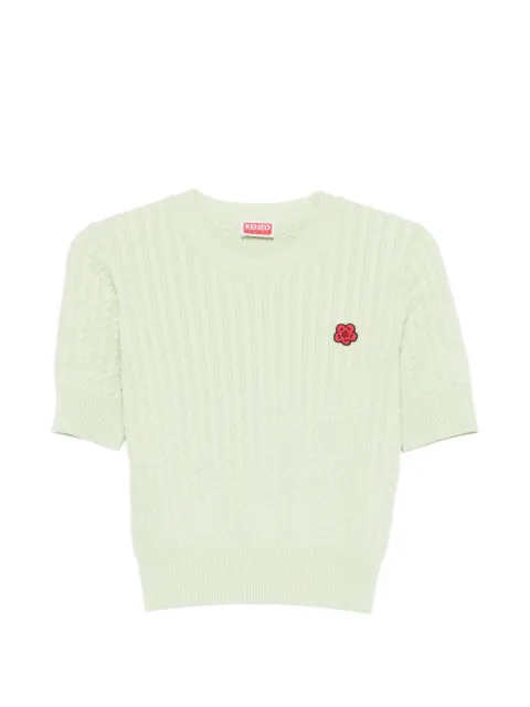 Kenzo cable-knit logo-appliqué T-shirt