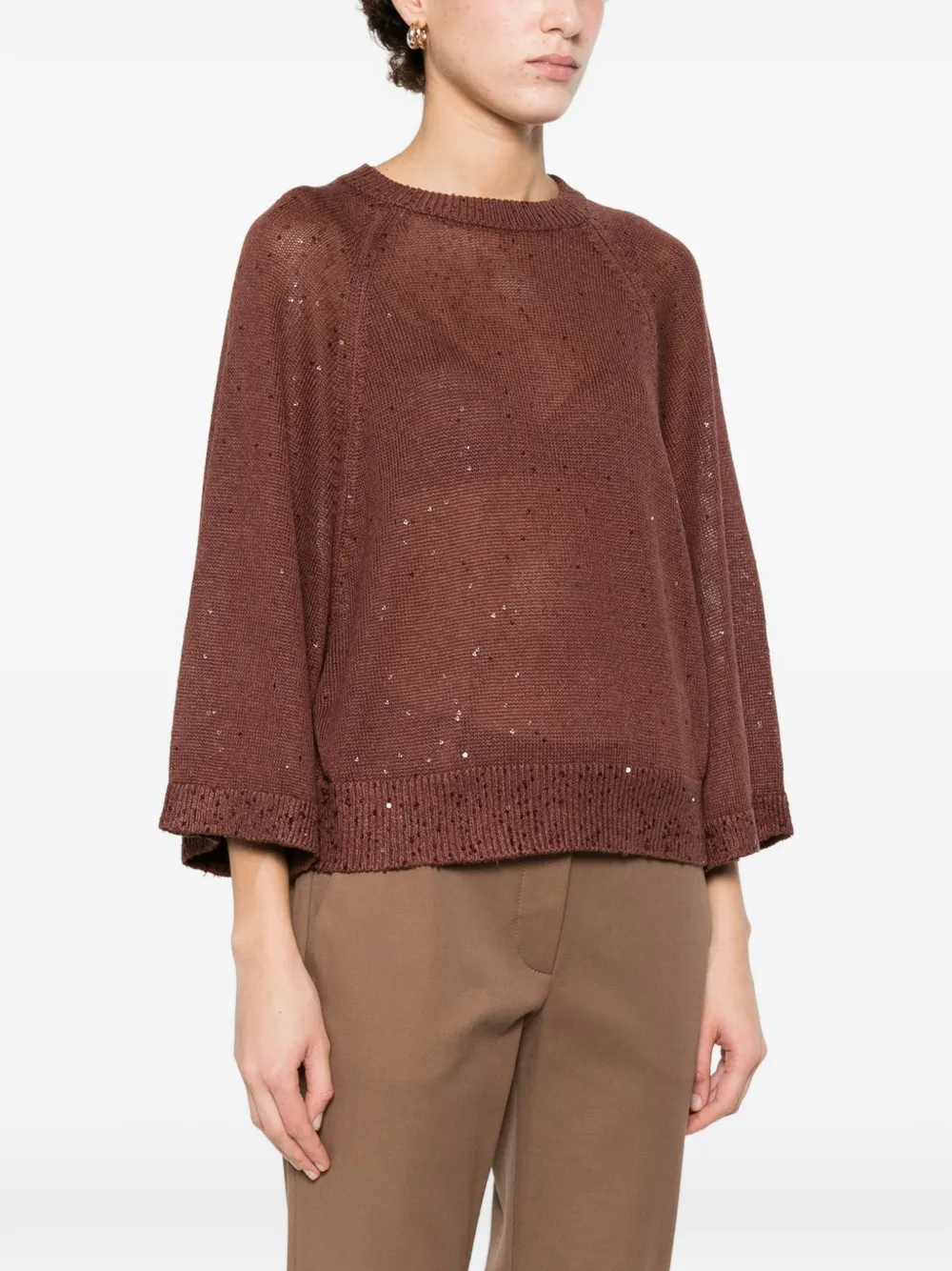  Brunello Cucinelli Sequin Jersey - Brown 