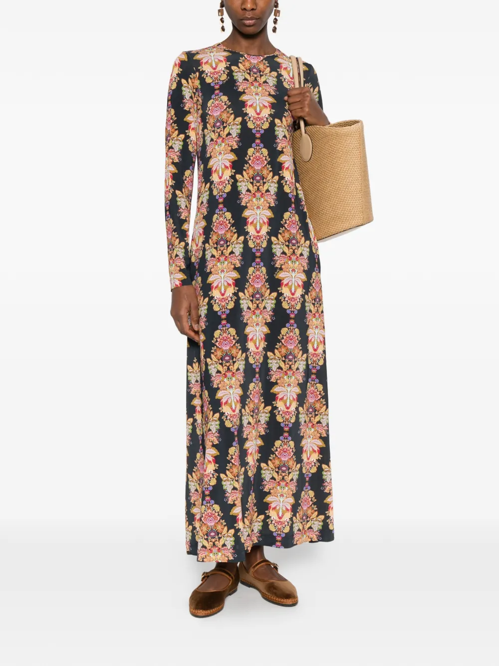 Long-Sleeve Floral Dress