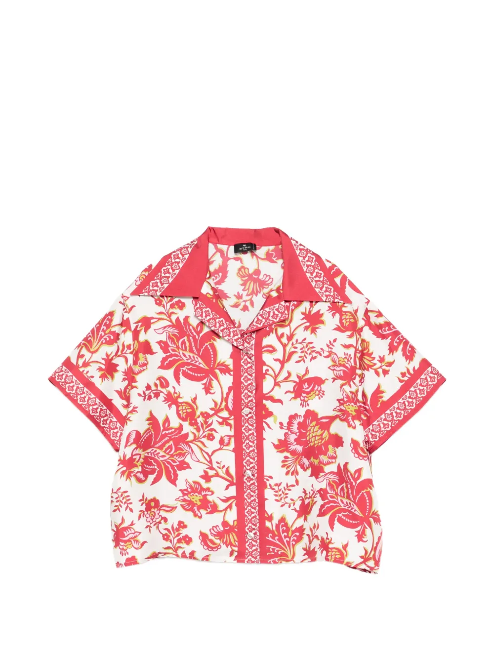 ETRO floral-patter short-sleeve shirt - Rosa