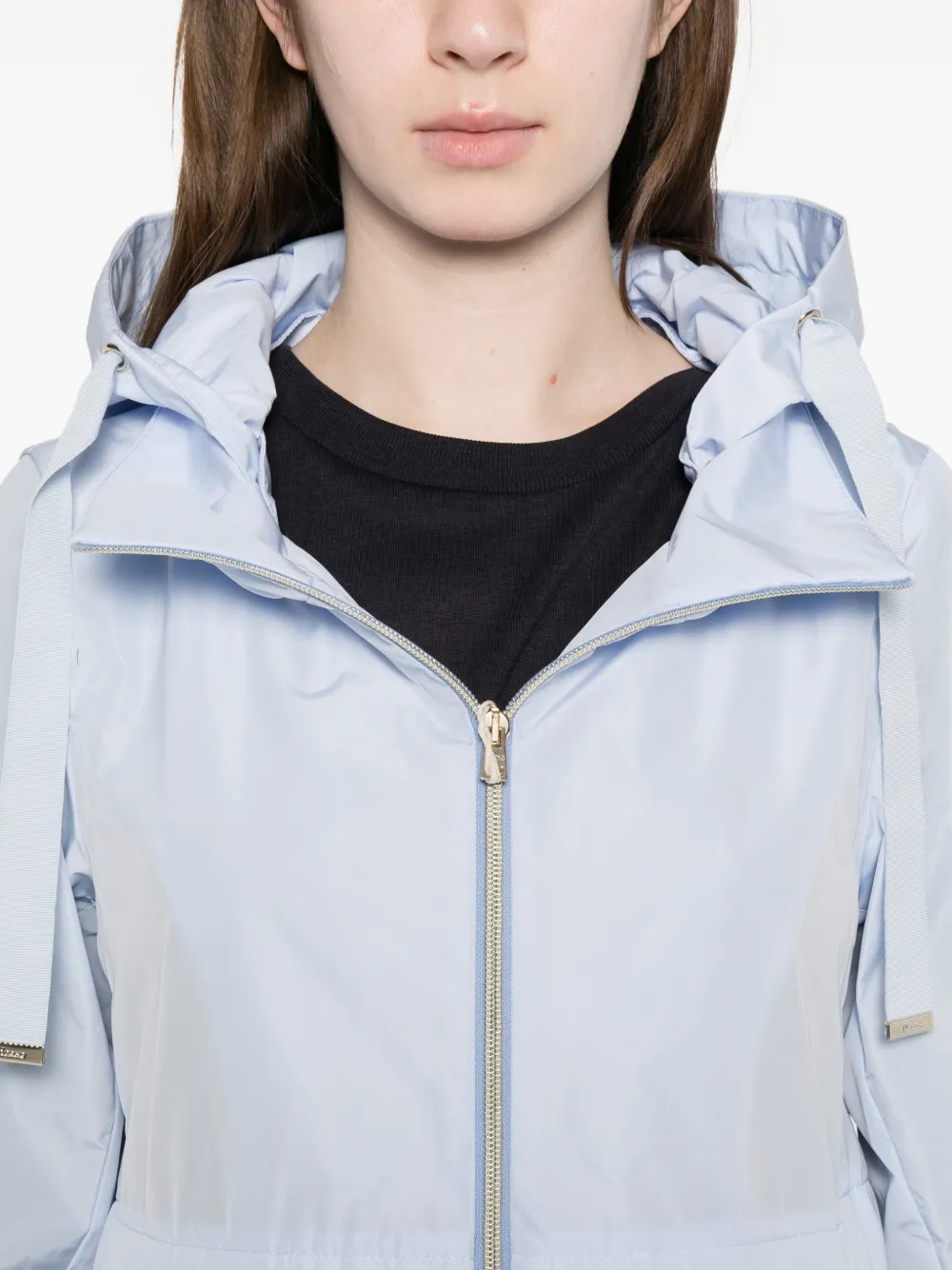 Herno Parka met capuchon en rits Blauw