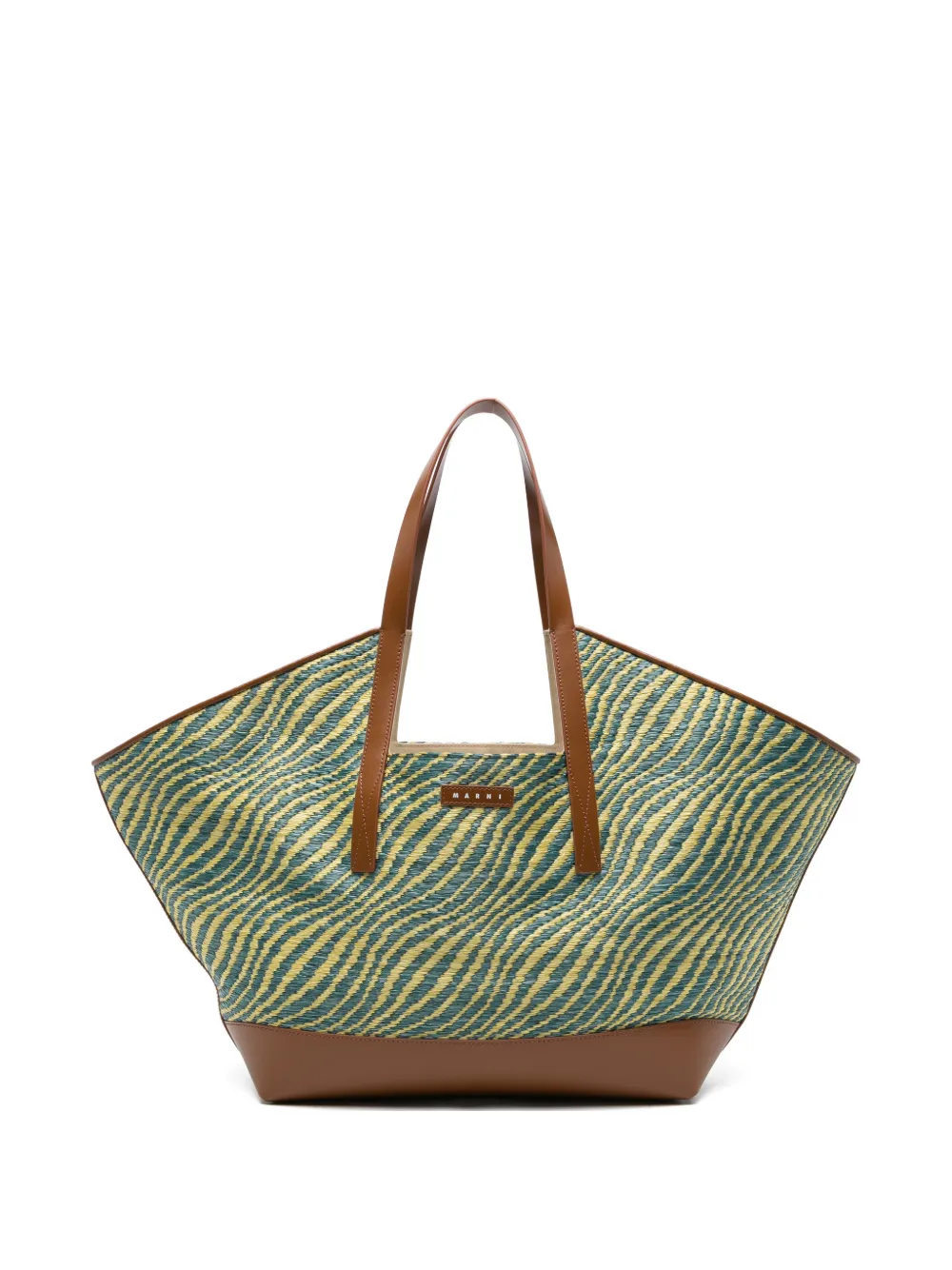 Marni striped-pattern tote bag - Verde