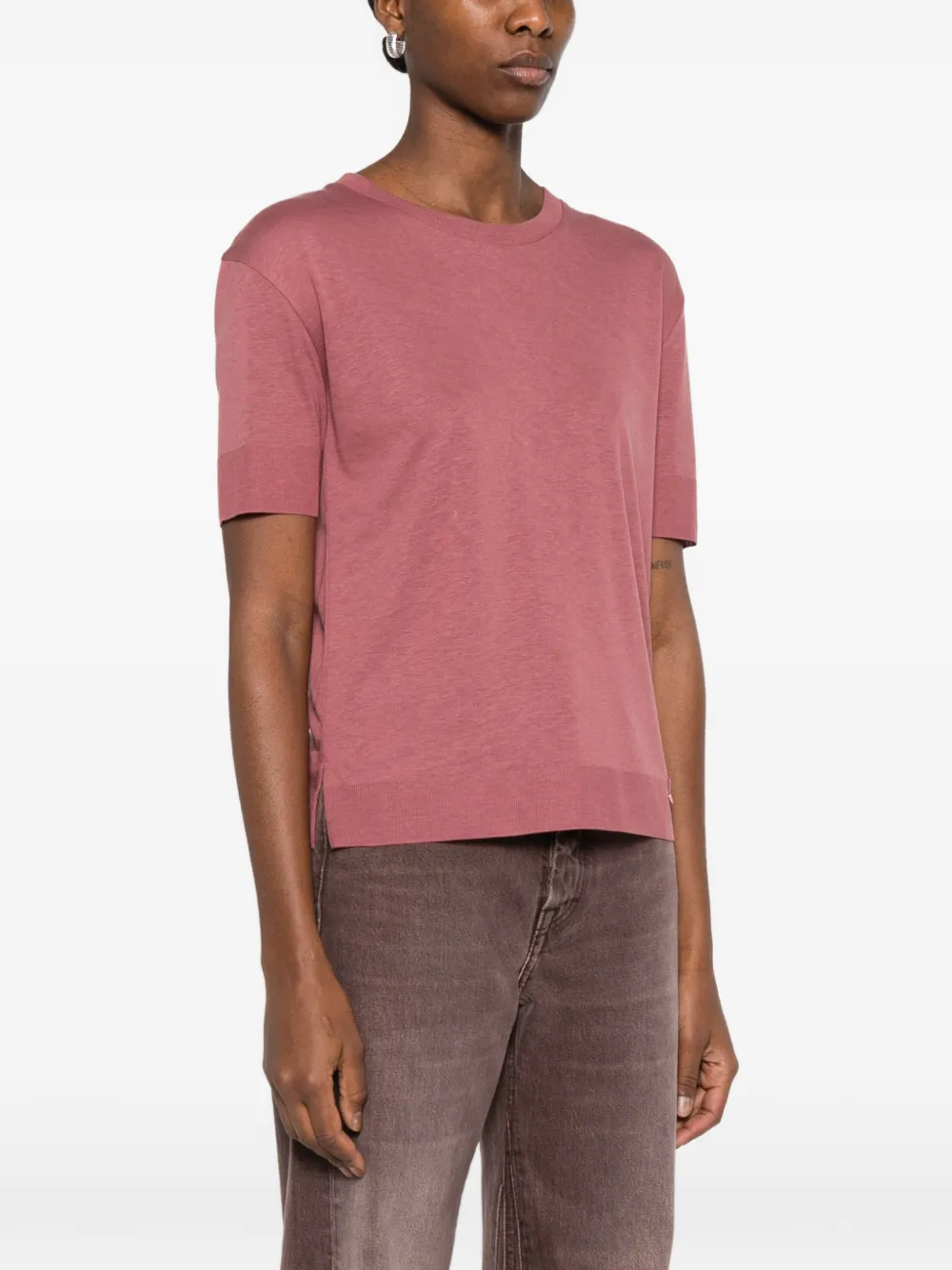 Herno T-shirt met ronde hals Roze