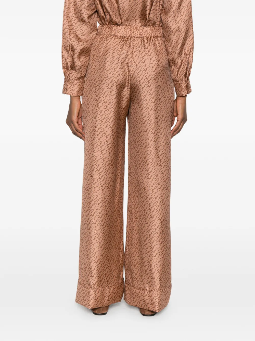 Herno Broek met trekkoord en patroon Bruin