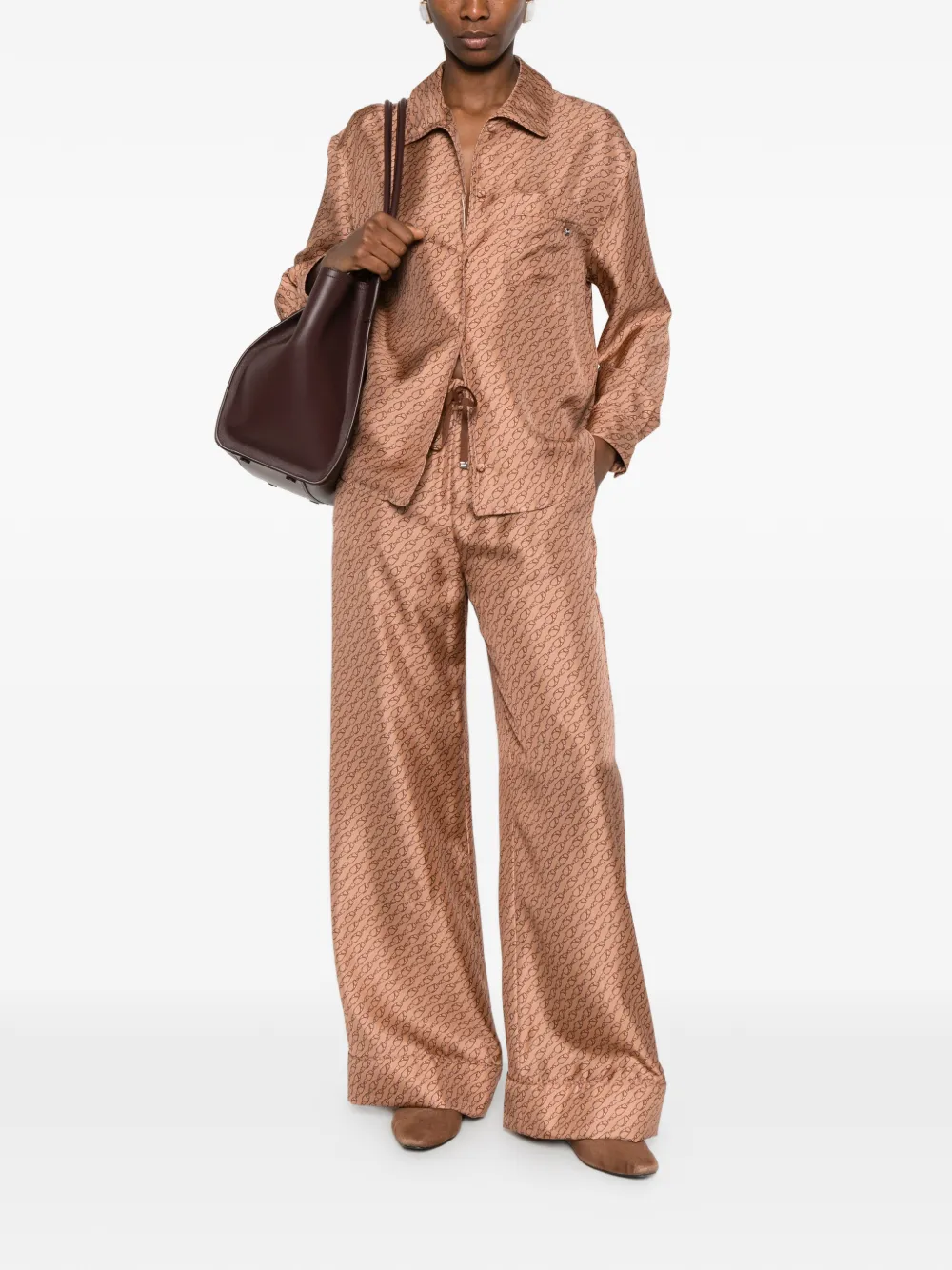 Herno drawstring patterned trousers | Wide-Leg Pants