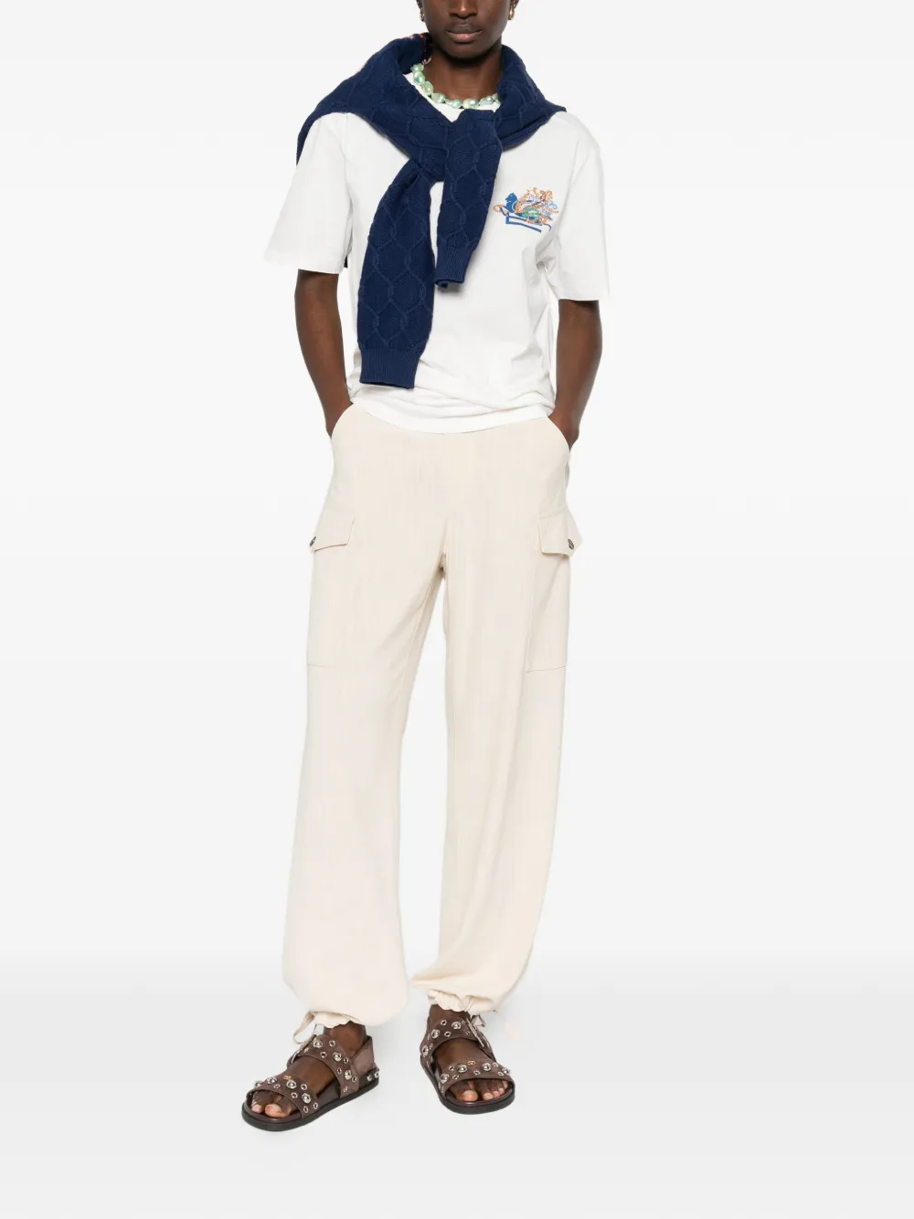 ETRO T-shirt met logodetail Beige