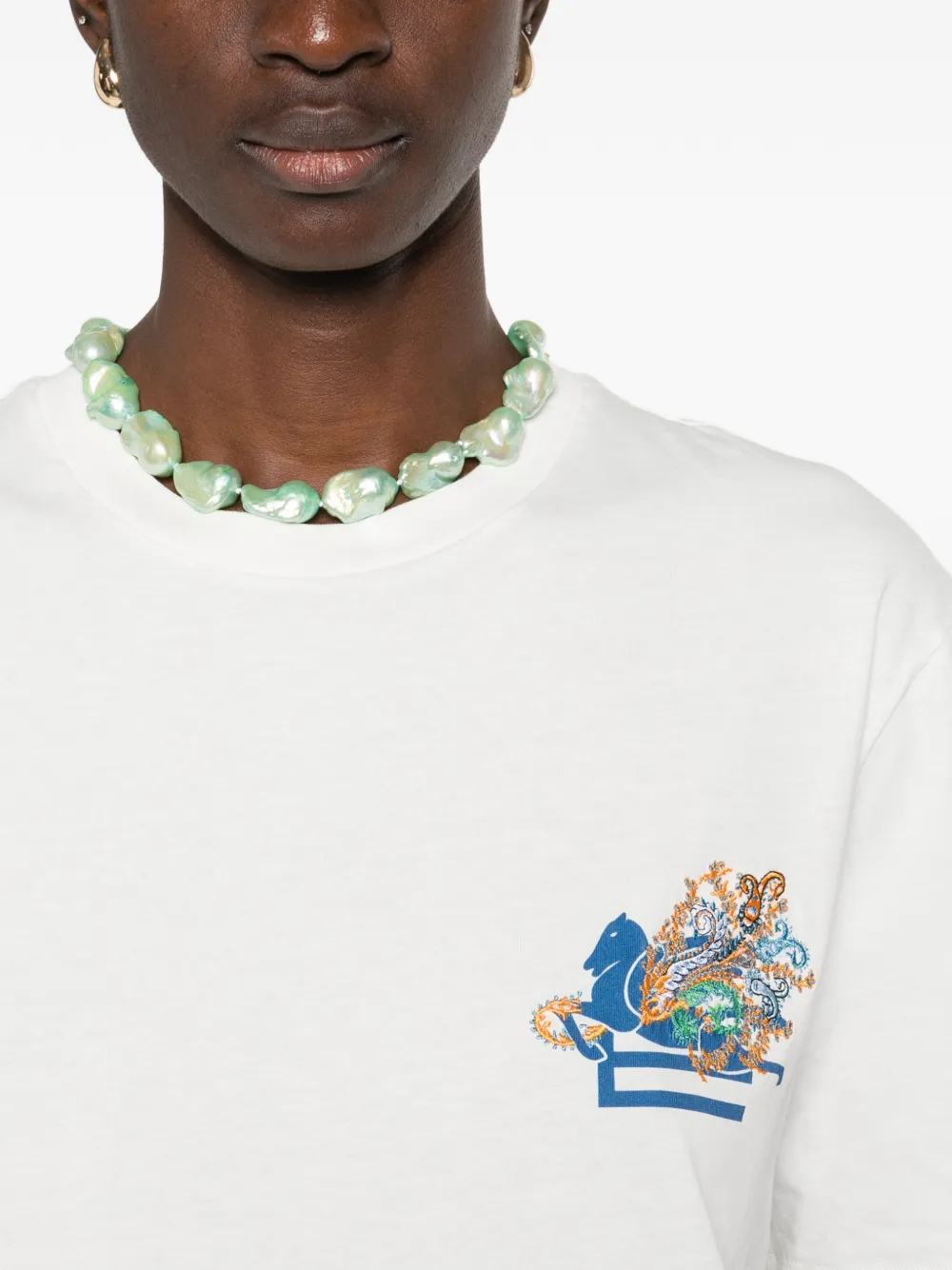 ETRO T-shirt met logodetail Beige