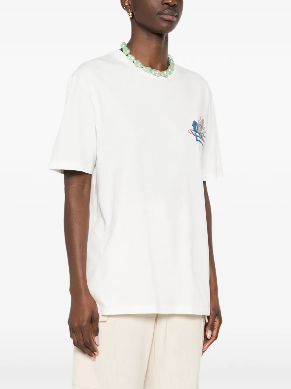ETRO T-shirt met logodetail Beige