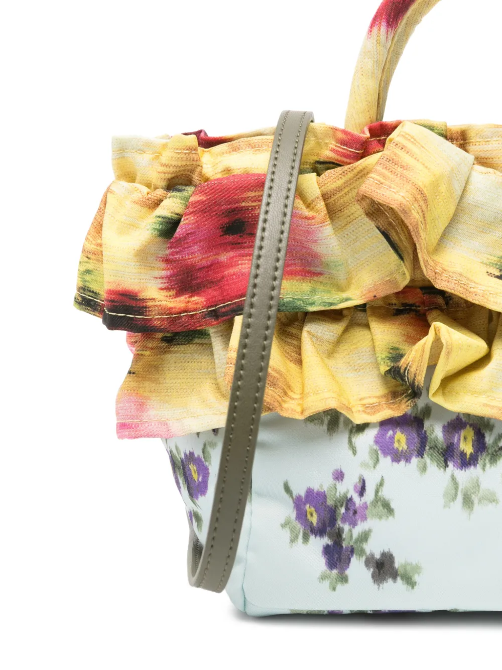 GANNI Shopper met ruche afwerking Geel
