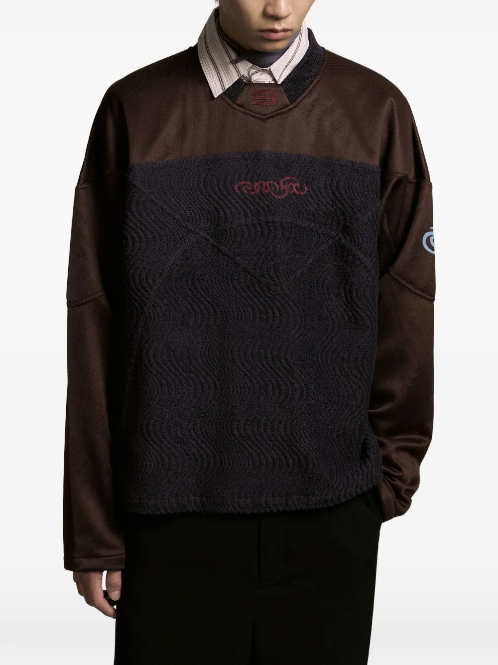 Namesake Textured Panelled Sweatshirt In Brown
