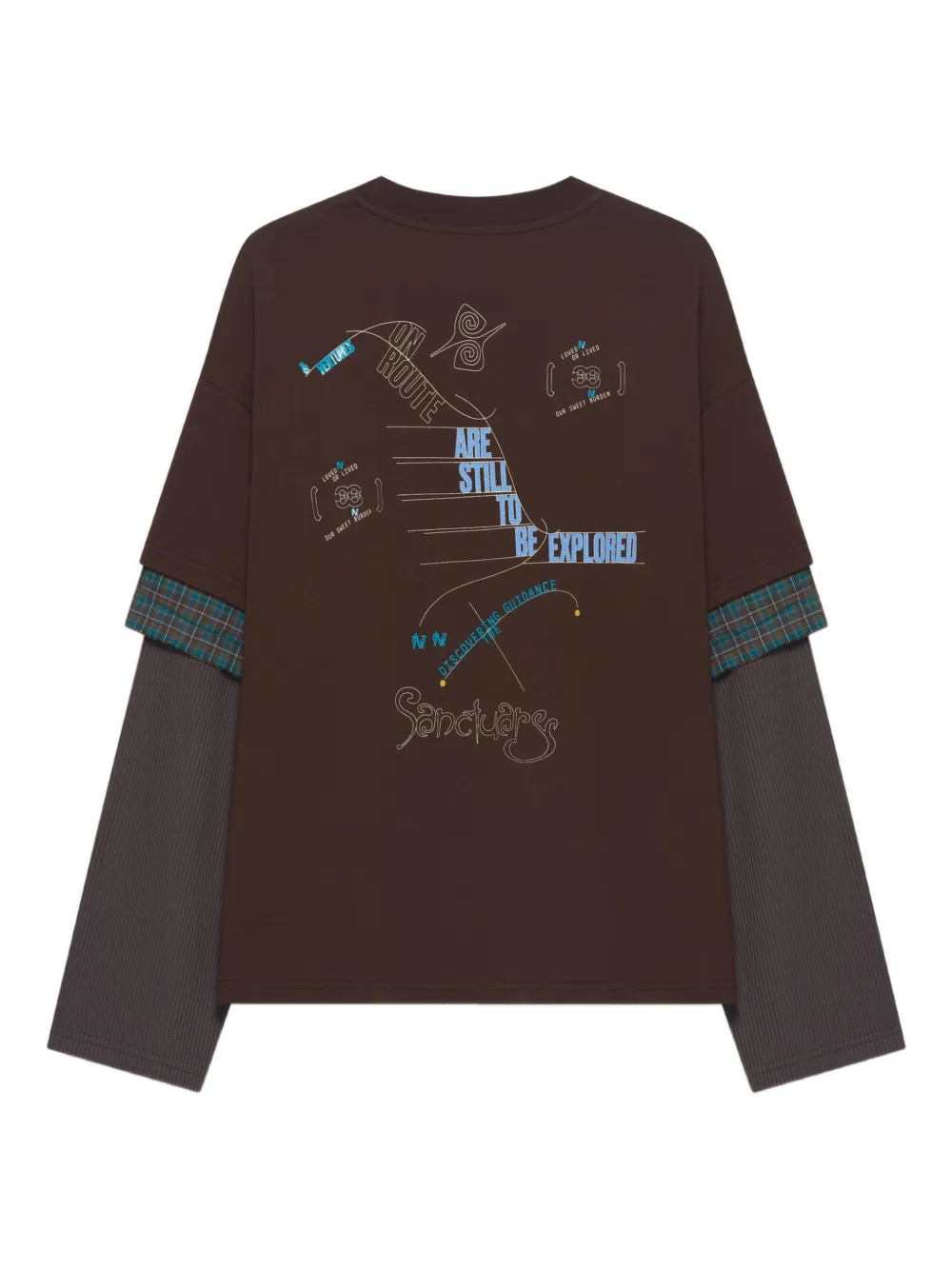 Namesake Long Sleeve Layered T-shirt In Brown