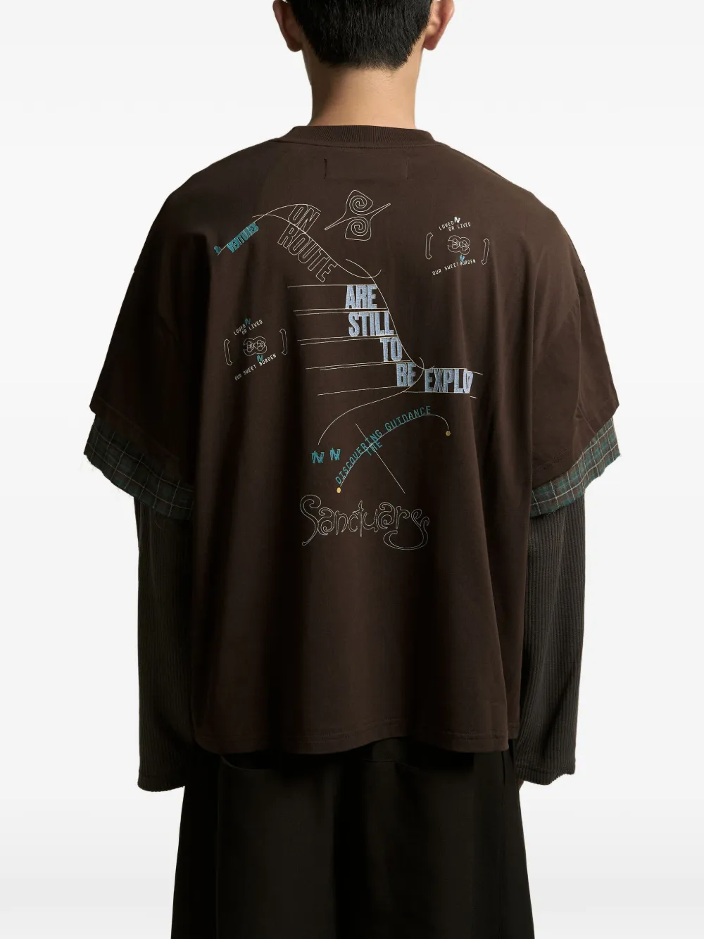 Namesake Long Sleeve Layered T-shirt In Brown