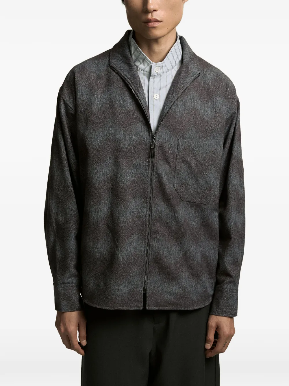 Namesake Zip Pocket Shirt Jacket In Gray